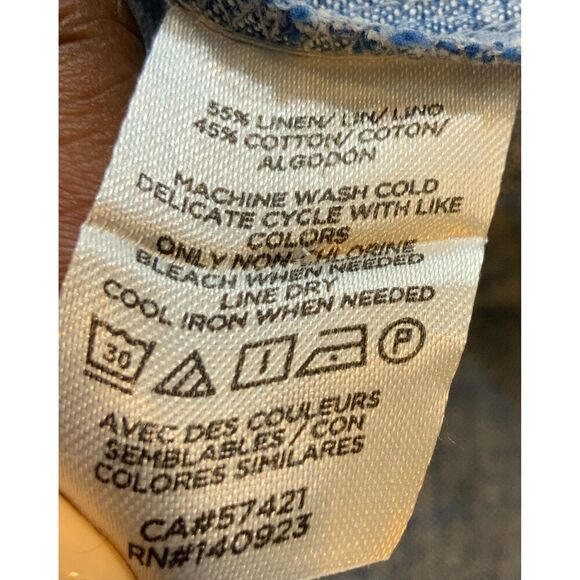 LOFT Outlet Blue Chambray Pleated A-Line Skirt Size XS Coastal Cowgirl Preppy - Picture 12 of 12